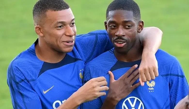 مبابي يهنئ ديمبلي